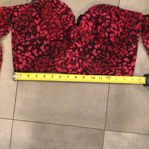 NWT NBD Cara Top in Pink and Black Leopard Print size Large - Picture 7 of 10